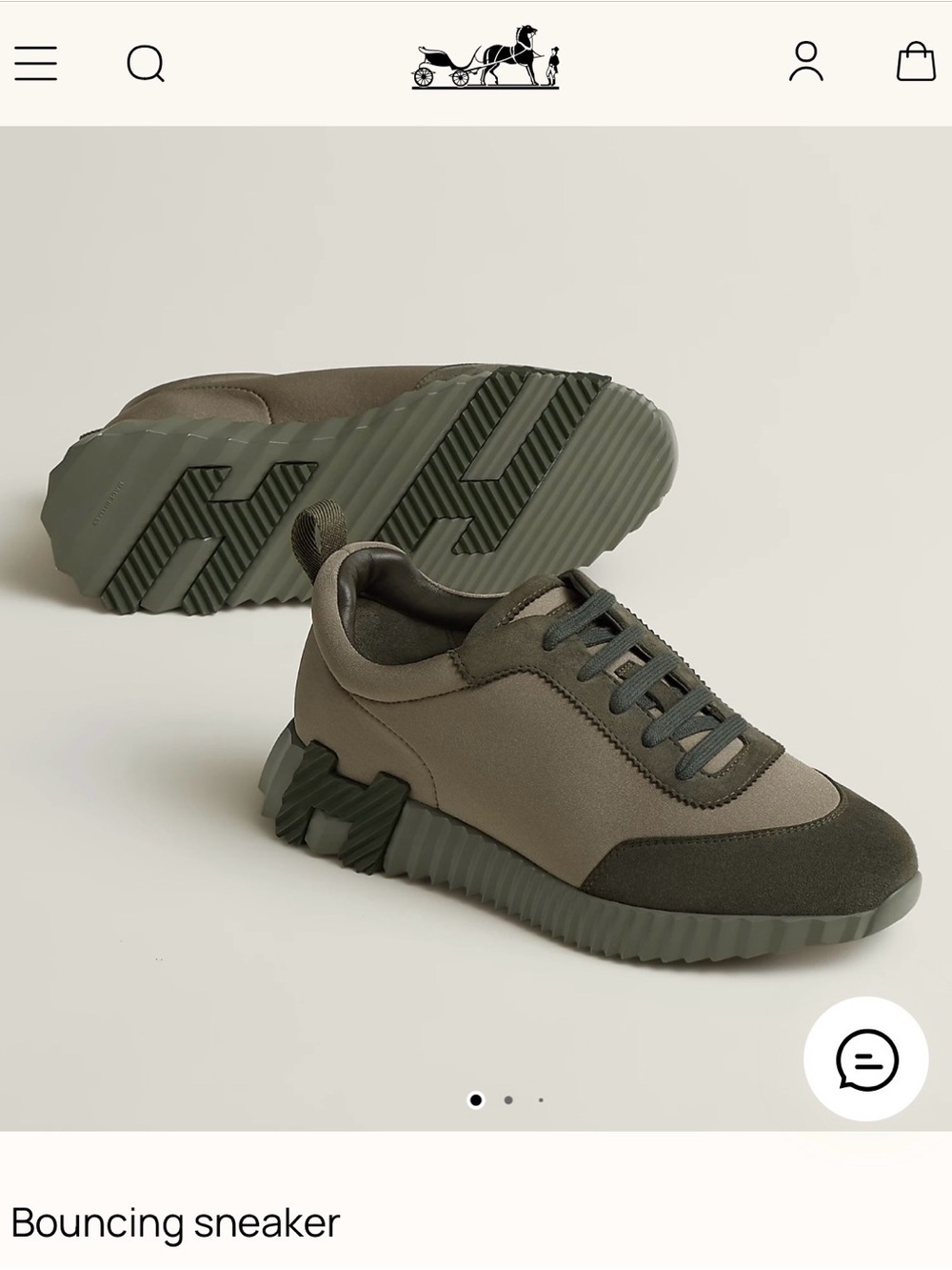 Hermes Bouncing Sneaker - Olive 37